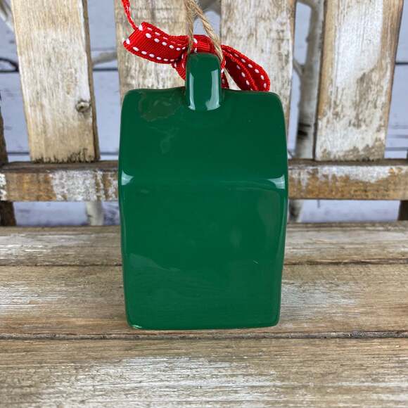 Rae Dunn Green “XMAS” Mini Birdhouse Ornament - Picture 3 of 7